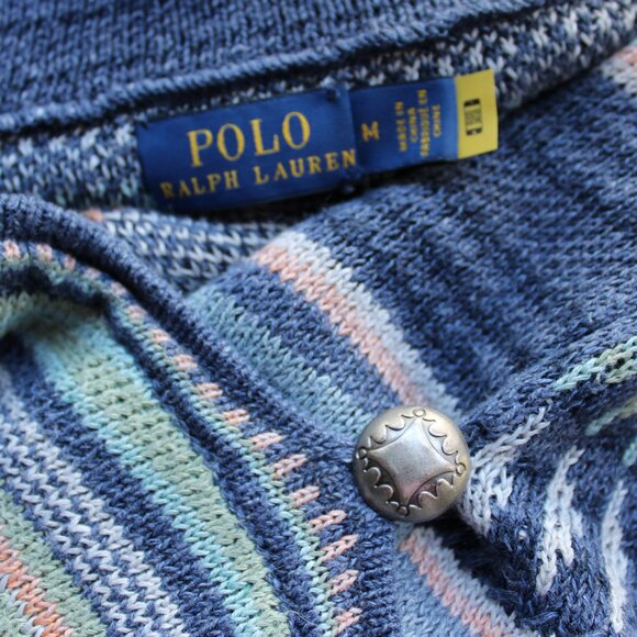 RALPH LAUREN POLO wrap serape blanket Aztec southwestern Cardigan Sweater RRL M - Picture 10 of 10